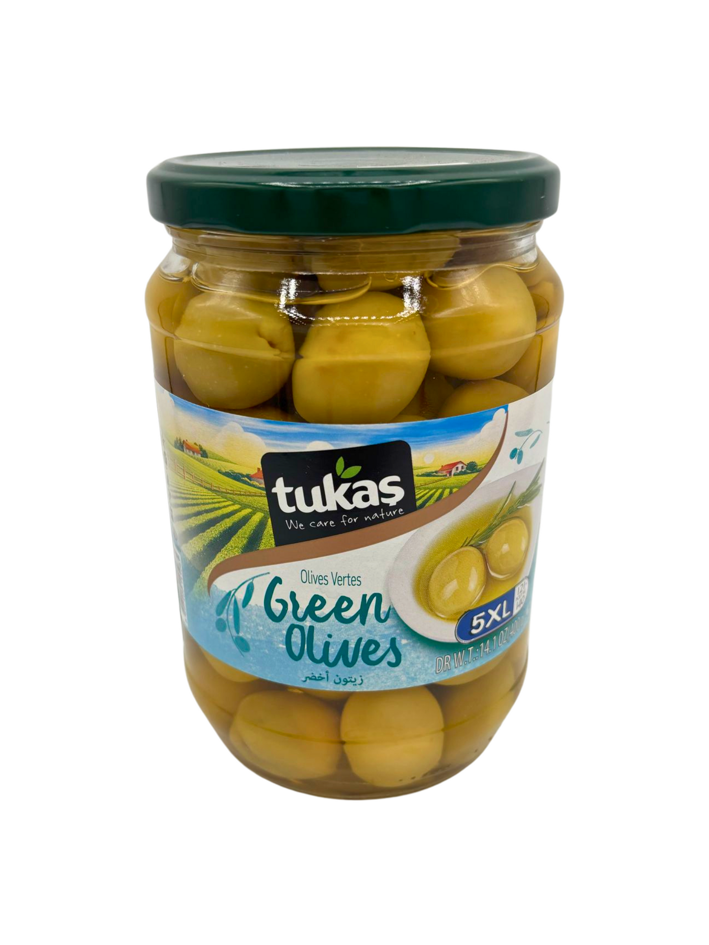 Tukas Green Olives 400 Gm ( 5XL )