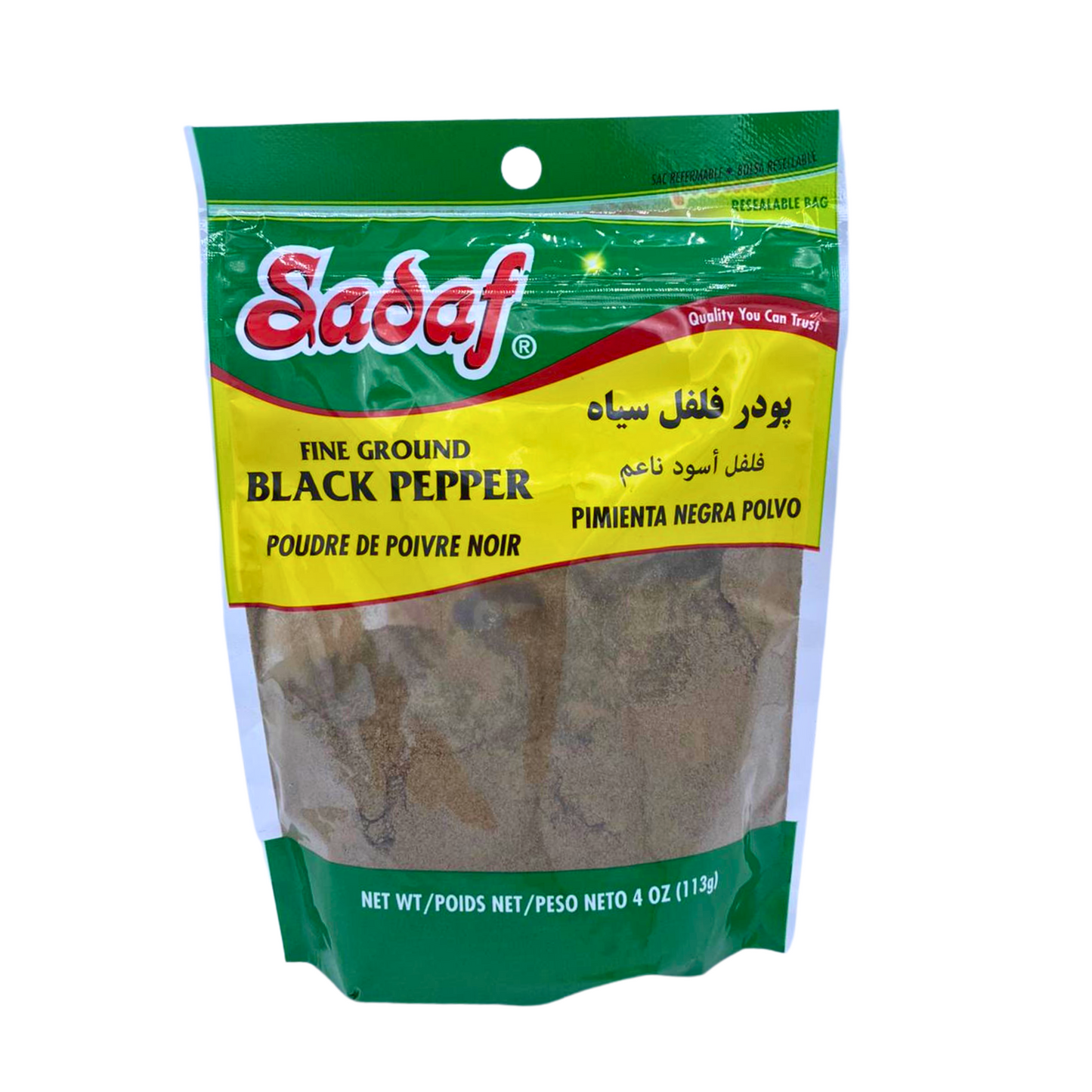 Sadaf Fine Ground Black Pepper ( Pimienta Negra Polvo) 113g
