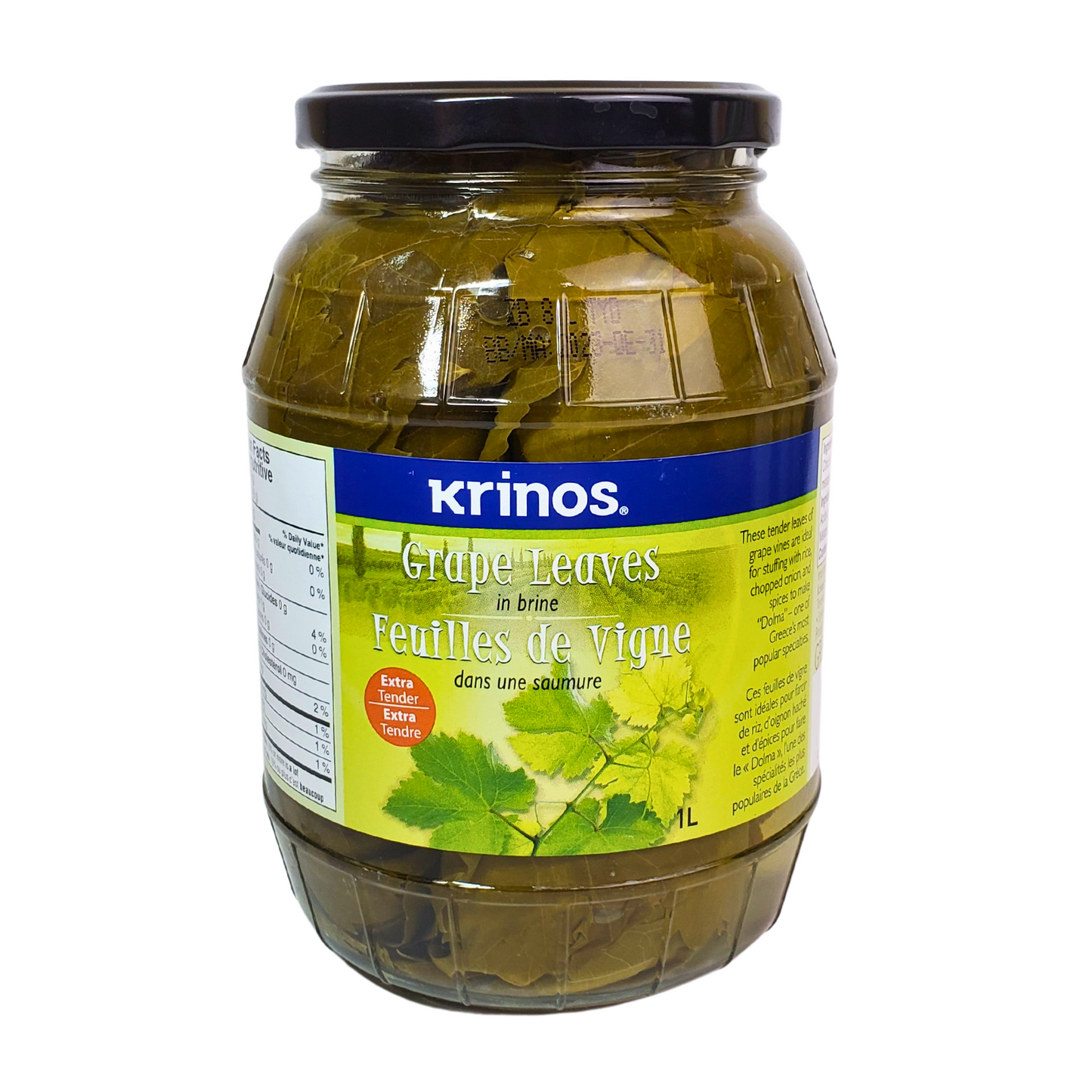 Krinos Grape Leaves in Brine Extra Tender 1L