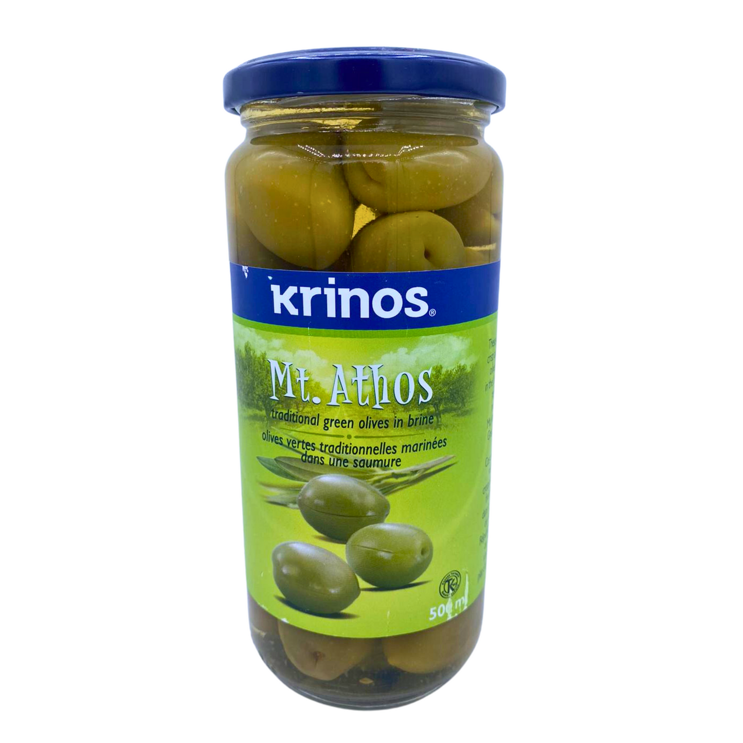 Krinos Mt.Athos Traditional Green Olives In Brine 500ml