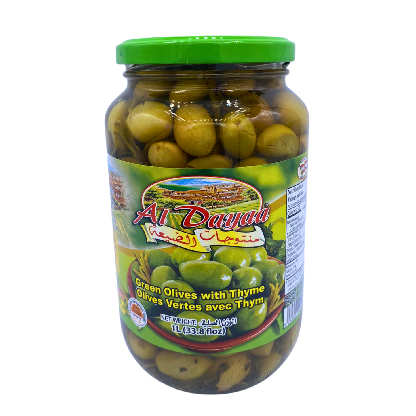 Al Dayaa green Olives With Thyme 1L