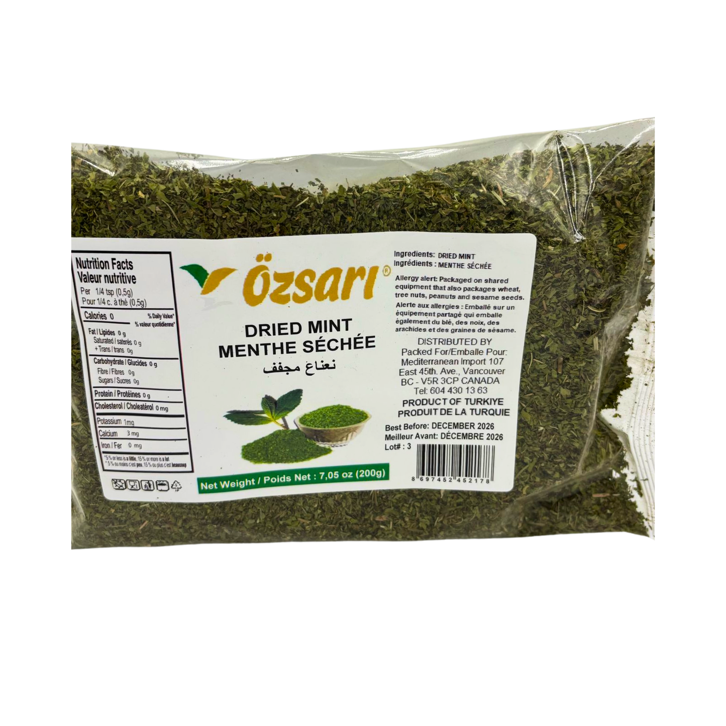 Ozsari Dried Mint 200g