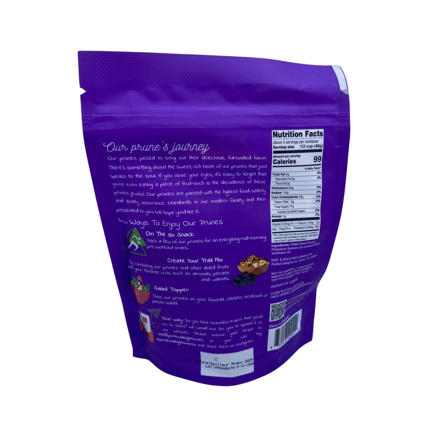 Perfect Delights Pitted Dried Prunes 198 gm
