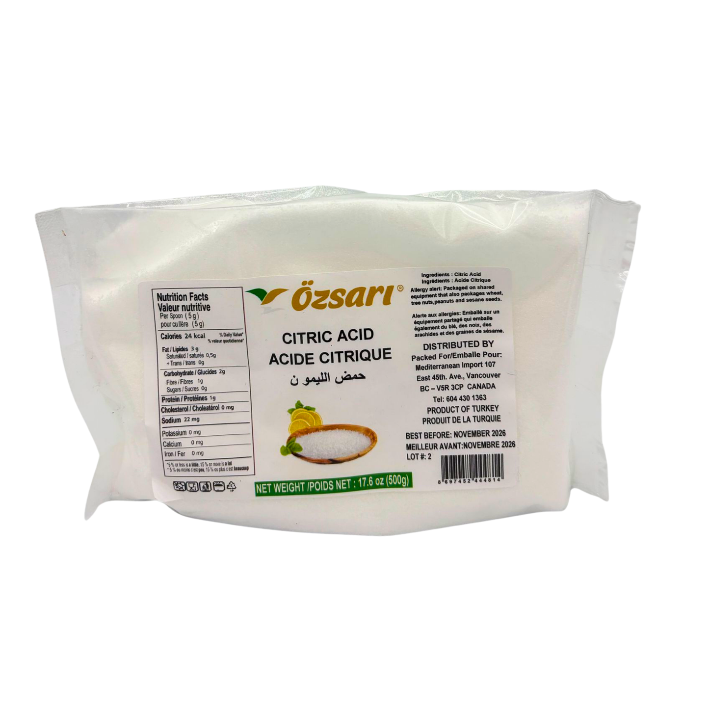 Ozsari Citric Acid 500g
