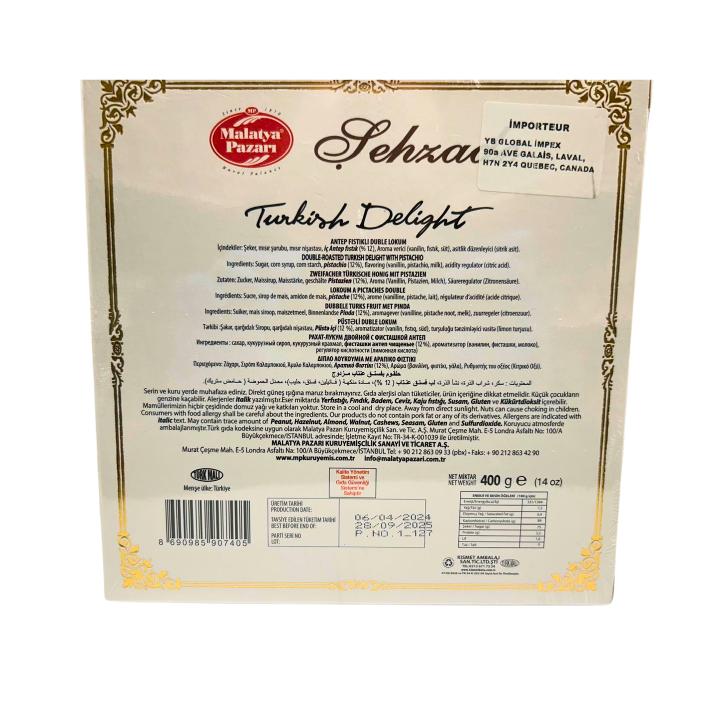 Turkish Delight Sehzade 400g