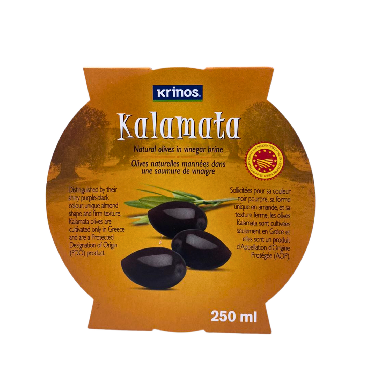 Krinos Kalamata Natural Olives in Vinegar Brine 250 ml
