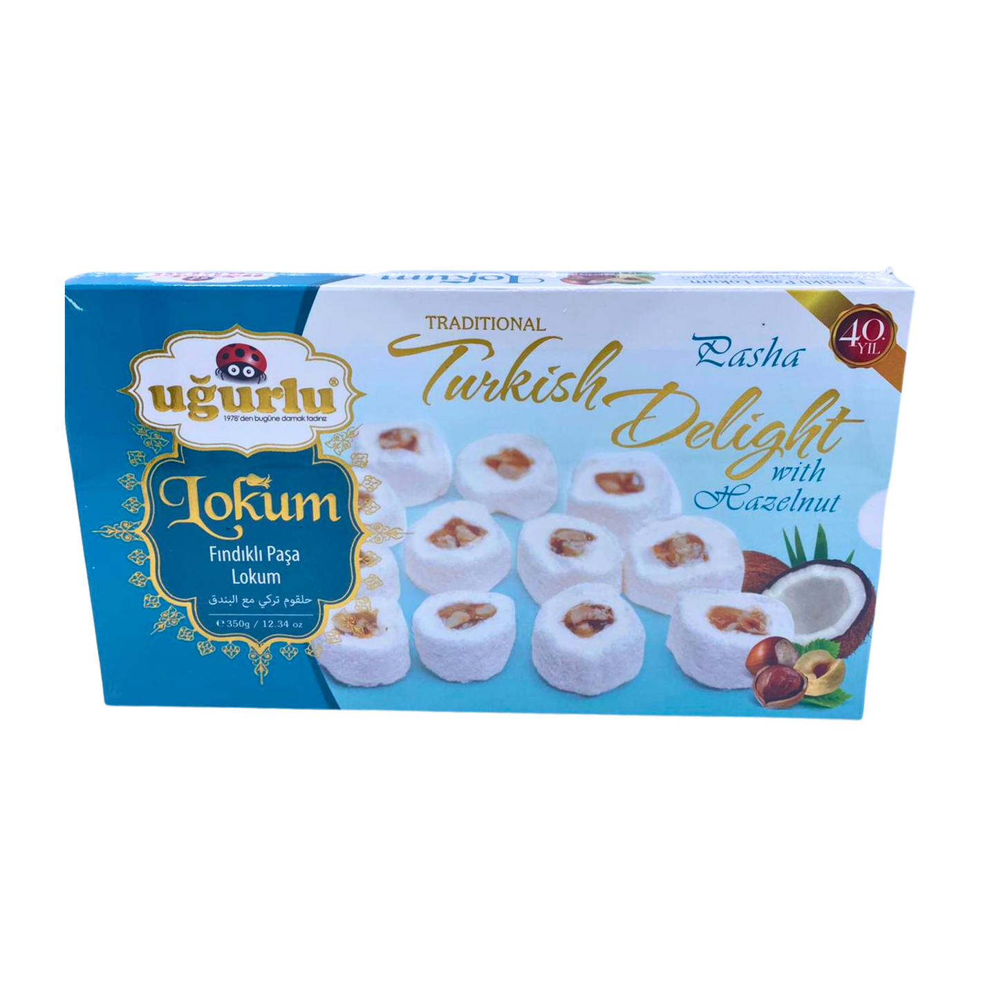 Ugurlu Deluxe Quality Turkish Delight with Hazelnut - Pasha 350g